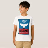 ストップ鯨狩り |捕鯨海洋保護の禁止 Tシャツ (正面フル)