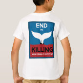 ストップ鯨狩り |捕鯨海洋保護の禁止 Tシャツ (裏面)