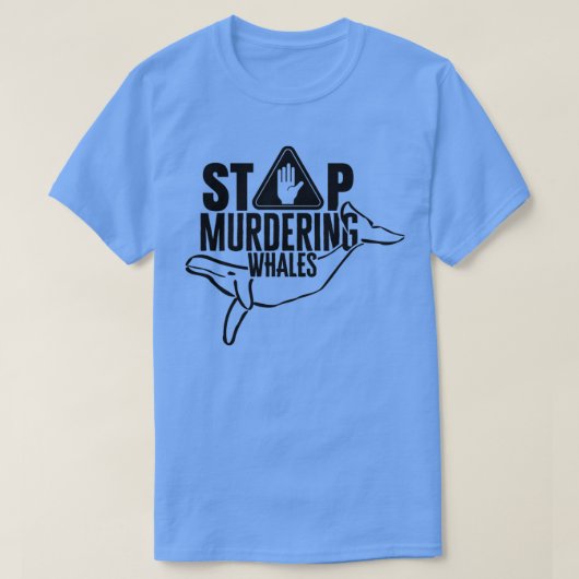 ストップ鯨1 Tシャツ (デザイン正面)