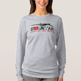 ストップ・ザ・ウォー(ライトモード)｜レディース ロングスリーブ Tシャツ