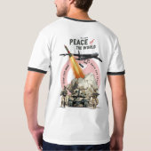 ストップ・ザ・ウォー (LTモード) | メンズ リンガー Tシャツ (裏面フル)
