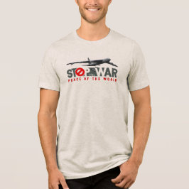 ストップ・ザ・ウォー (LT. モード) | メンズ ラージ スリーブ トライブレンドＴシャツ