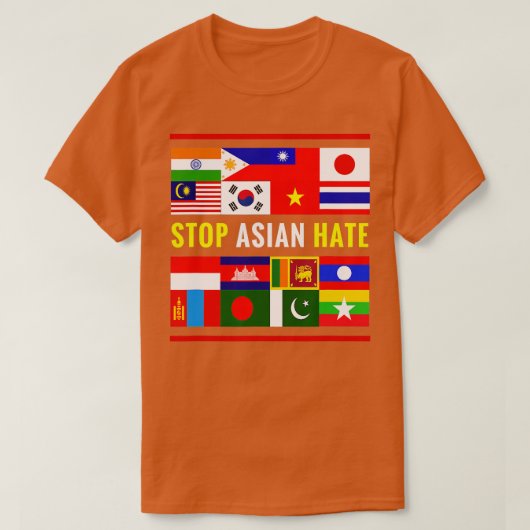ストップAAPI嫌いサポート認識度ストップAsian Hate Tシャツ (デザイン正面)