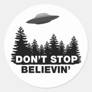 ストップBelievin (UFO)を ラウンドシール