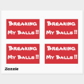 ストップBreaking My Balls ストップ Signステック 長方形シール (シート)