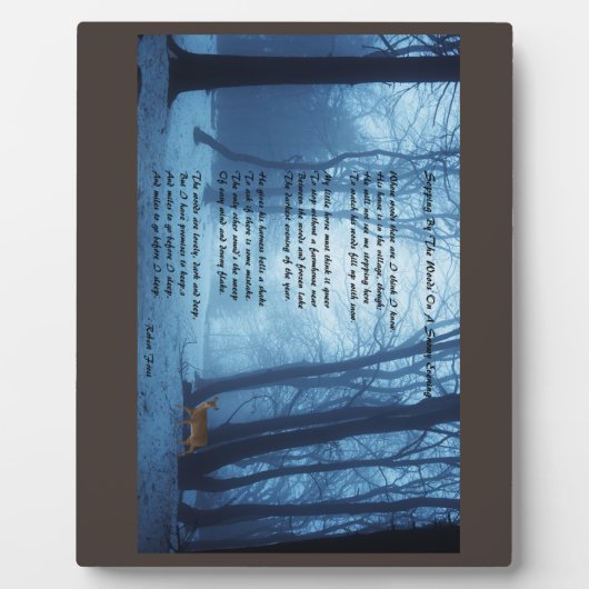 ストップby the Woods: Robert Frost フォトプラーク (正面)