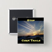 ストップChem Trails、アンチChem Trailボタン 缶バッジ (正面&裏面)