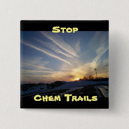 ストップChem Trails、アンチChem Trailボタン 缶バッジ