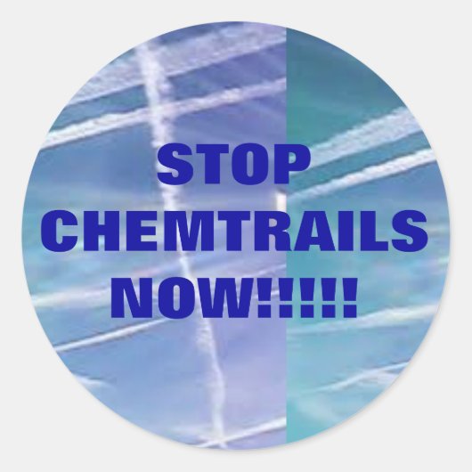 ストップChemtrails Now!! ラウンドシール (正面)