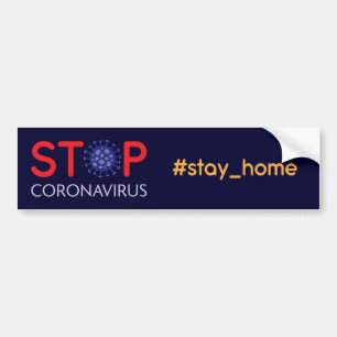 ストップCoronavirus stay homeハッシュタグキャンペーン バンパーステッカー