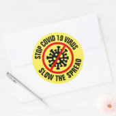 ストップCovid 19がコロナ救済イルスの拡散を遅らせる ラウンドシール (封筒)