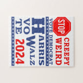 ストップCreepy 風変わり Vote Harris Walz 2024 ジグソーパズル (横)