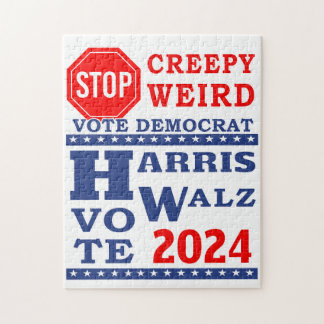 ストップCreepy 風変わり Vote Harris Walz 2024 ジグソーパズル
