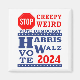 ストップCreepy 風変わり Vote Harris Walz 2024 マグネット