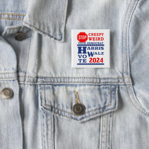 ストップCreepy Vote 風変わり Harris Walz 2024バッジ 缶バッジ
