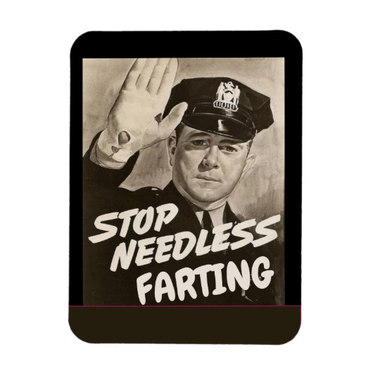 ストップFarts Magnet、編集文字 マグネット (縦)