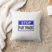 ストップFur Trade Blue記号 クッション (ブランケット)