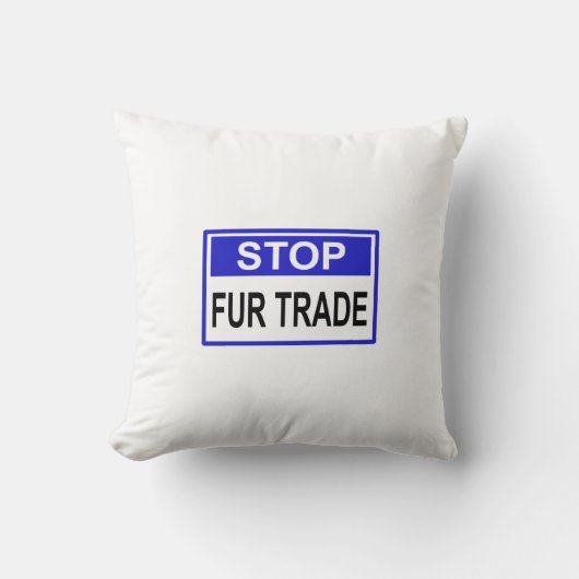 ストップFur Trade Blue記号 クッション (正面)