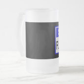 ストップFur Trade Blue記号 フロストグラスビールジョッキ (正面左)