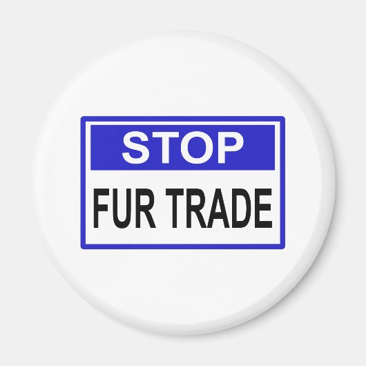 ストップFur Trade Blue記号 マグネット (正面)