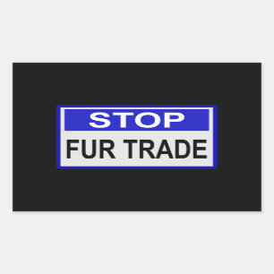 ストップFur Trade Blue記号 長方形シール