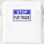 ストップFur Trade Blue記号 長方形シール (バッグ)