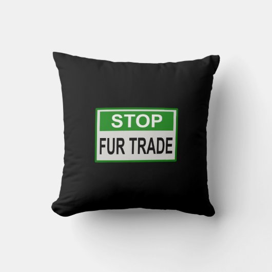 ストップFur Trade Sign Green クッション (正面)