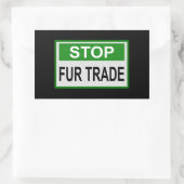 ストップFur Trade Sign Green 長方形シール (バッグ)