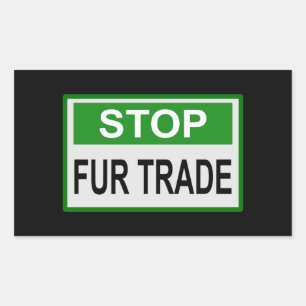 ストップFur Trade Sign Green 長方形シール