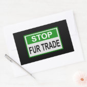 ストップFur Trade Sign Green 長方形シール (封筒)