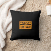 ストップFur Trade Sign orange クッション (ブランケット)