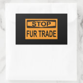 ストップFur Trade Sign orange 長方形シール (バッグ)