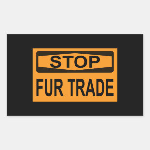 ストップFur Trade Sign orange 長方形シール