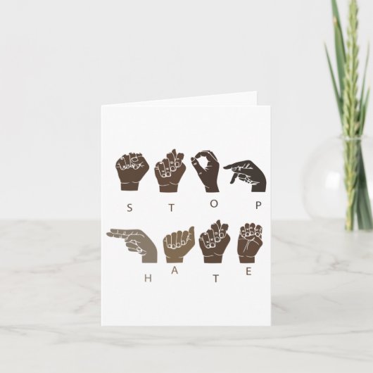 ストップHate Asl Sign Language Black Lives Problem Bl カード (正面)
