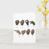ストップHate Asl Sign Language Black Lives Problem Bl カード (黄色い花)