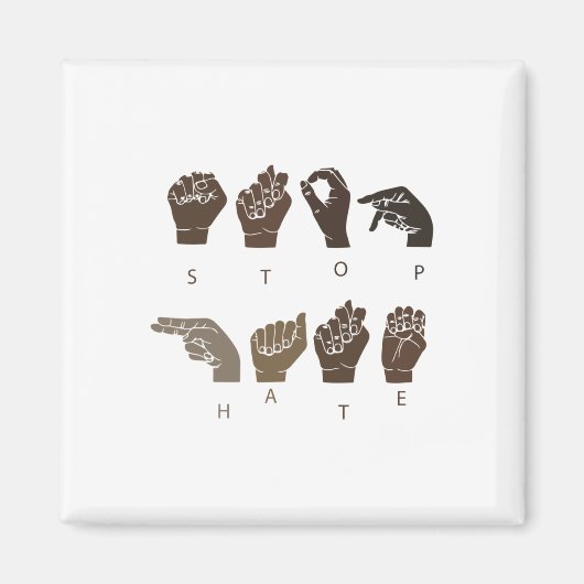 ストップHate Asl Sign Language Black Lives Problem Bl マグネット (正面)