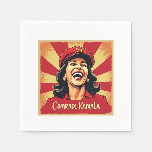 ストップKamunism Harris Walz 2024同志カマラ スタンダードカクテルナプキン (正面)