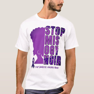 ストップMISOGYNOIR家庭内暴力認識度 Tシャツ