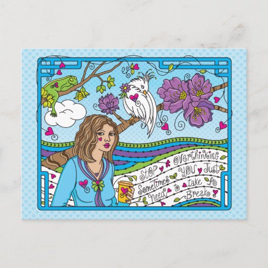 ストップOverthinking_はがき ポストカード (正面)