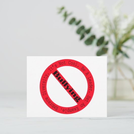 ストップShirley Taylorによるいじめロゴ ポストカード (スタンド正面)