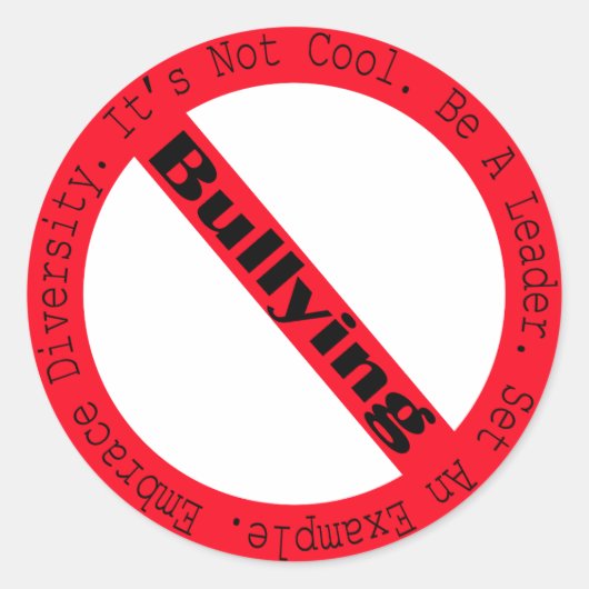 ストップShirley Taylorによるいじめロゴ ラウンドシール (正面)