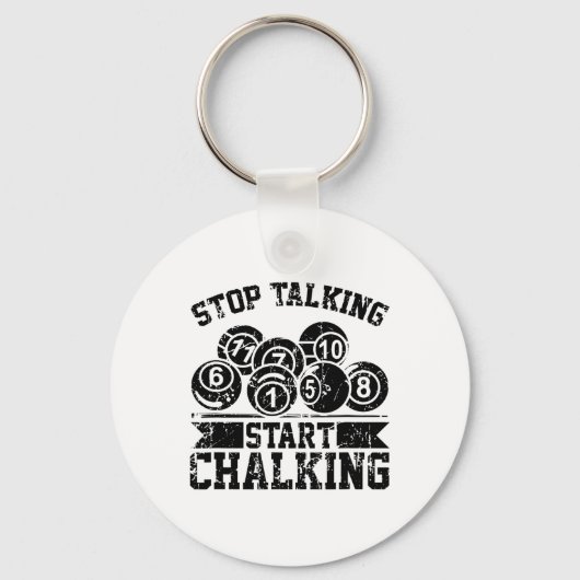 ストップTalking Start Chalking – ビリおもしろいヤード8 Ll キーホルダー (正面)