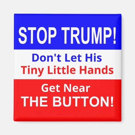 ストップTRUMPの小さな小さな手の正方形マグネット マグネット (正面)