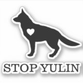 ストップYULIN犬ビニールカットシール シール (正面)