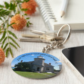 ストニントンハーバーライトハウス、CTボタンキーチェーン キーホルダー (側面)