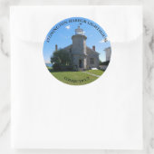 ストニントンハーバーライトハウス、CTラウンドスティッカー ラウンドシール (バッグ)