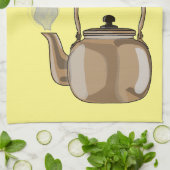 ストベートップまたはホブケトル漫画イラストレーション キッチンタオル (折り畳み)