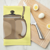 ストベートップまたはホブケトル漫画イラストレーション キッチンタオル (四つ折り)