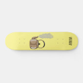 ストベートップまたはホブケトル漫画イラストレーション スケートボード (横)