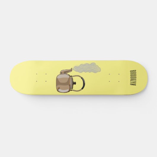 ストベートップまたはホブケトル漫画イラストレーション スケートボード (横)